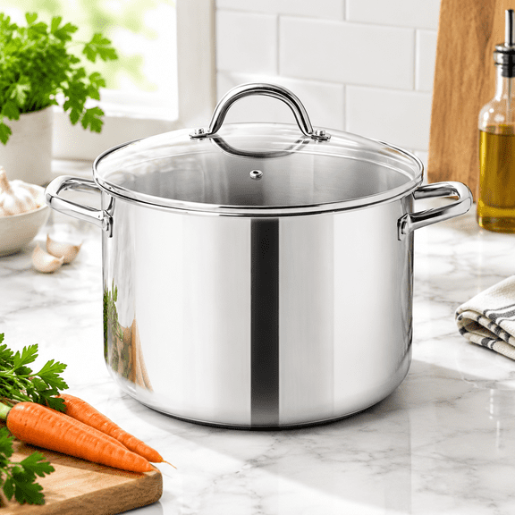 Small Stock Pot 4 Quart Nickel Free Stainless Steel - 4qt Stockpot With Gllid Soup Cooking 4