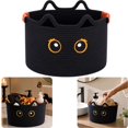 thumbnail image 1 of Small Storage Basket Cute Cat Toy Basket Cotton Rope Handwoven Bin With Decorative Ear Design For Baby Toys Pet Supplies Shelf Organization And Halloween Basket Decor,C, 1 of 7