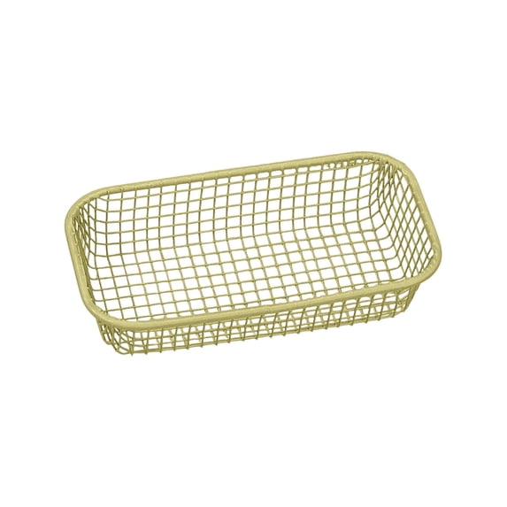 Small Storage Basket Iron Desktop Organizer 16.5x8x4cm for Stationery & Miscellaneous Items, Student Office Desk Storage Box