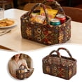 thumbnail image 1 of Small Storage Basket Organizer, Mini Fabric Floral Storage Baskets with Handle, Quilted Portable Collapsible Storage, 1 of 6