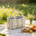 thumbnail image 1 of Small Storage Basket Organizer, Mini Fabric Floral Storage Baskets with Handle,Storage Bins for Toys, Books, Towels, and Clothes, 1 of 5