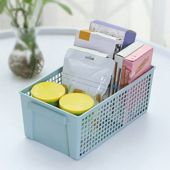 Small Storage Basket, Snack Storage, Hollow Rectangular Basket for Miscellaneous Items, Stackable Storage Box with Ventilated Design, Plastic Organizer