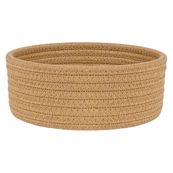 Small Storage Baskets for Organizing Woven Baskets Tiny Oval Shallow Storage Baskets,Mini Cotton Rope Empty Basket,Boho Little Organizer For Nursery Room Kids Baby Dog Toy Gifts,Brown