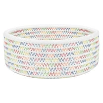 Small Storage Baskets for Organizing Woven Baskets Tiny Oval Shallow Storage Baskets,Mini Cotton Rope Empty Basket,Boho Little Organizer For Nursery Room Kids Baby Dog Toy Gifts,Stripe