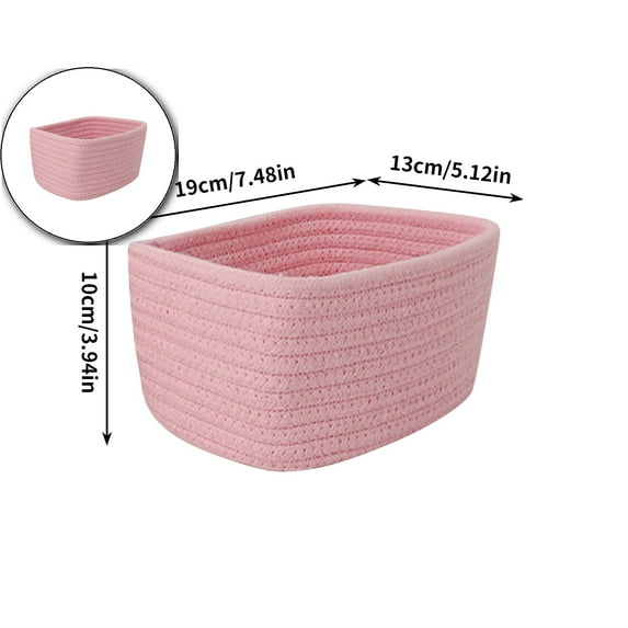 Small Storage Baskets for Organizing, Cute Woven Decorative Gift Baskets for Shelves, Mini Closet Organizer Bins with Handles