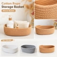 thumbnail image 1 of Small Storage Bin, Bathroom Organizer, Closet Organizer, Storage Basket, 10X6X3 Inch 1Pc Light Grey Cotton Rope Woven Basket, Portable Low Profile Organizer for Under Desk,, 1 of 9
