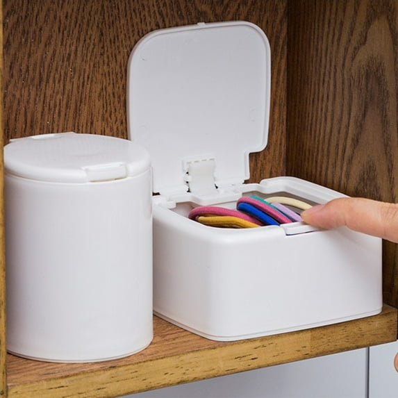 Small Storage Container Box with Lid, Abs Plastic, 11.5x10x5.5cm & 7.5x7.5x9.5cm, Stackable & Space-saving for Office Supplies, Crafts, and Home Organization,Vsgery