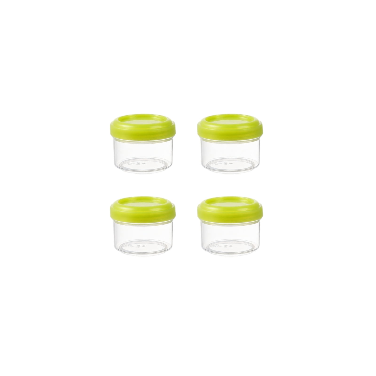 Small Gear Racks Small Storage Containers with Lids, 1.2 Oz Clear Plastic Jars, 4-Pack ...