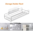 thumbnail image 1 of Small Storage Metal Holder Rack Wall Mounted Drill Free Shelf Rack Storage Wall Shelves for Bathroom Kitchen Space Saving, White, 1 of 7