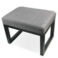 thumbnail image 1 of Ottoman Footstool, Rectangular Linen Footstool with high Elasticity Sponge seat and Metal Legs, Small Footstool for Bedroom, Living Room, Office(Dark Grey), 1 of 9