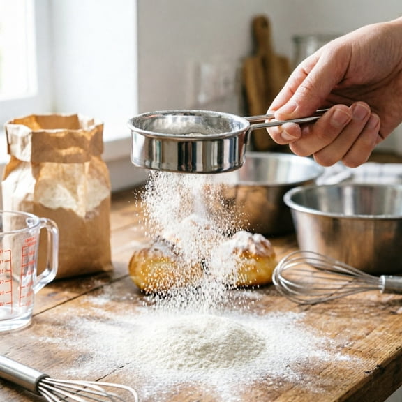 Small Strainer, Flour Colander Mini Small Flour Sifter for Baking Powder Sugar Coffee Pastas Tea, 3‑Inch Sieve Fine Mesh Strainers, Stainless Steel Food Strainer Mini Sifter with Handle