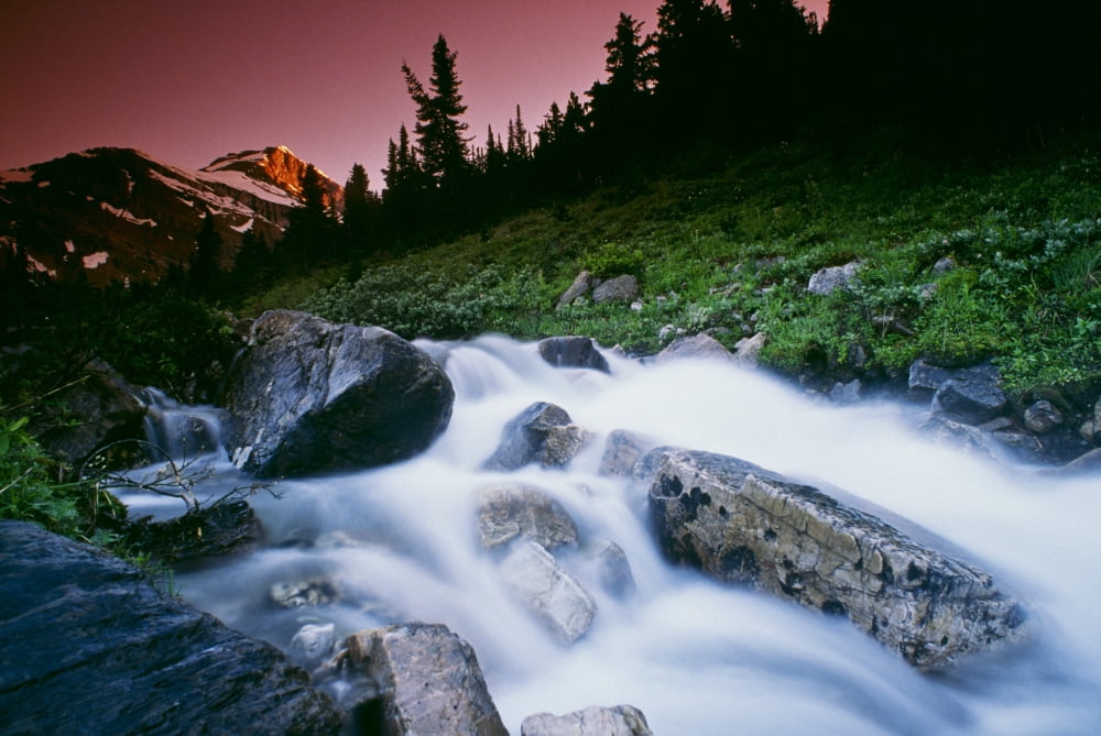 Small Stream Skoki Valley Banff National Park Alberta Canada Canvas Art - Bilderbuch Design Pics (18 x 12)