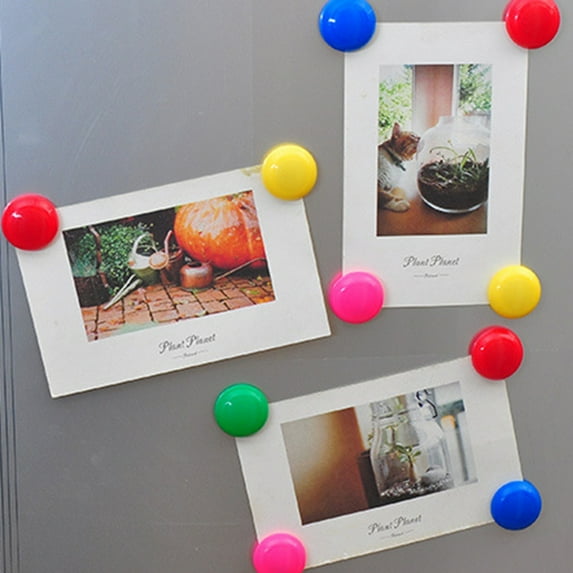 Small Strong Refrigerator Magnets - Colorful Round Mini Magnets for Fridge, Whiteboard & Lockers, Decorative Heavy Duty Magnets for Office, School & Home
