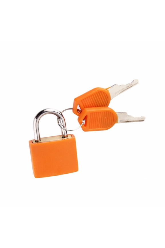 Small Strong Steel Padlock With 2 Keys, Travel Suitcase Diary Lock For Secure Storage Of Luggage & Personal Items, 32Mm Small Size Portable Padlock For Travel, 1set, Multicolor(Orange,1.2x0.7")
