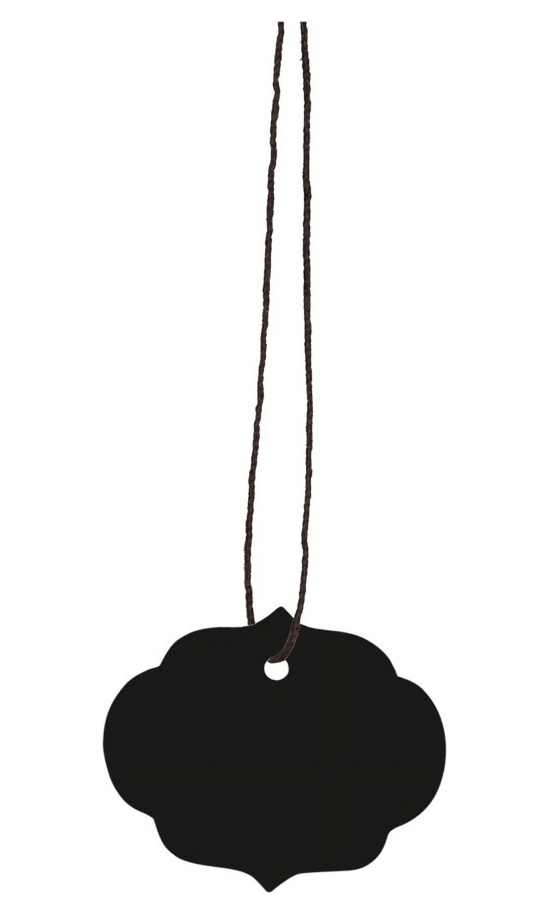 Small Strung Ornate Oval Black Tags - 1½”H x 1½”W - Pack of 500- Price Tag - Blank Gift Tags and Unstrung Paper Tags for Clothing | Durable and Versatile Paper Price Tags for Retail and Gift Use