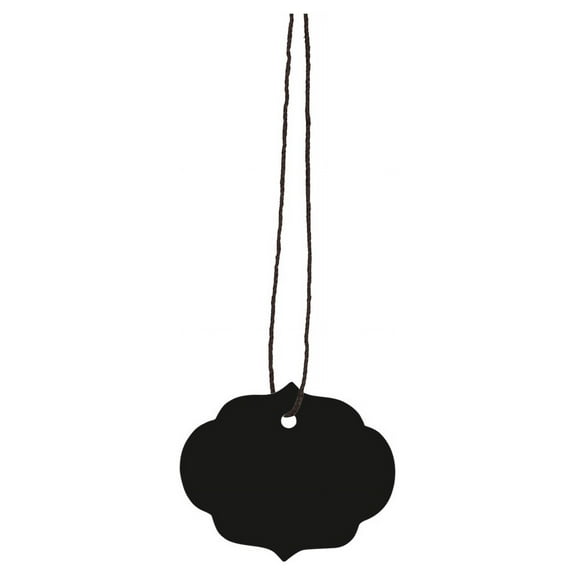 Small Strung Ornate Oval Black Tags - 1H x 1W - Pack of 500- Price Tag - Blank Gift Tags and Unstrung Paper Tags for Clothing | Durable and Versatile Paper Price Tags for Retail and Gift Use