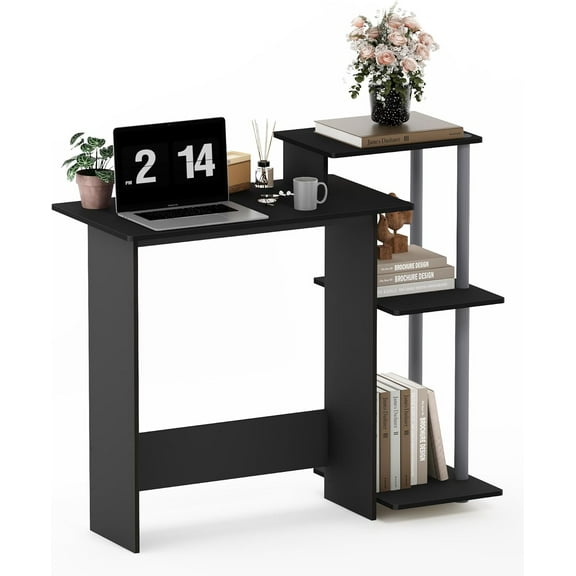 Small Study Desk, Working Desk with Printer Shelf Small Table for Office Home Study Room