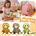 thumbnail image 1 of Small Stuffed Animal, Monkey Stuffed Animal, 8 In, Tan Off-White Accents, Stuffed Animal Eyes, Nursery Display, Playroom Decor, 1 Pc, 1 of 9
