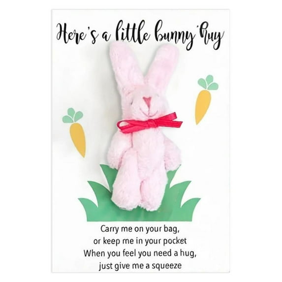 Small Stuffed Rabbit, 4 Inch Huggable Plush Toy, Provides a Sense of Calm and Affection, Great for Travel or as a Desk Companion