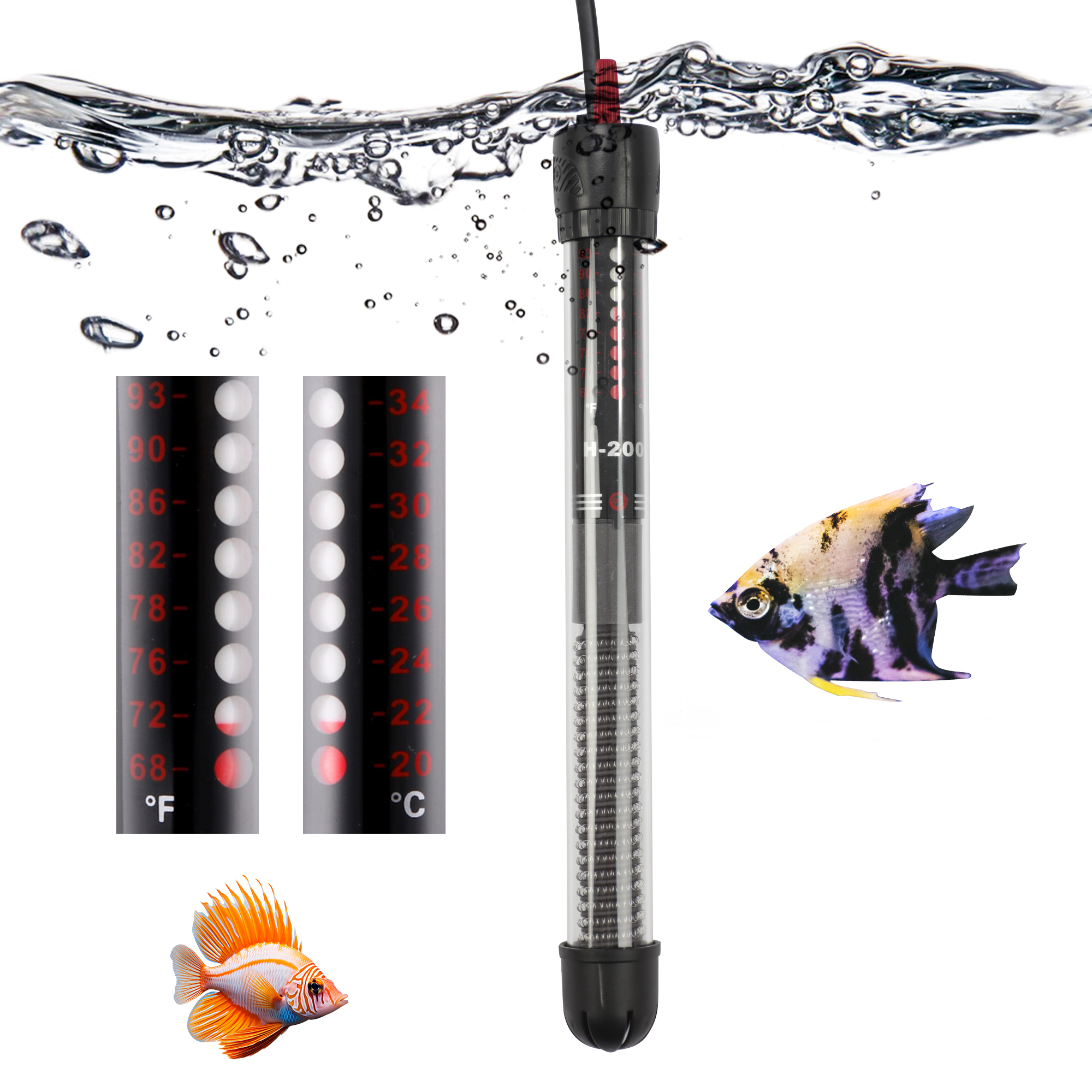 Small Submersible Aquarium Heater, Adjustable Mini Fish Tank Heater ...