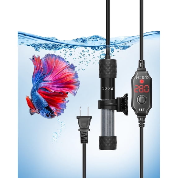 Aquarium Heater 100W, Submersible Fish Tank Heater Super Short Aquarium ...
