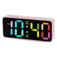 thumbnail image 1 of Small Super Loud Alarm Clock for Heavy Sleepers, Plug-In Digital Clock with Large RGB Colorful Display, Adjustable Alarm Volume, Dimmer, Ideal for Bedroom, Kids, and Adults,Pink, 1 of 2
