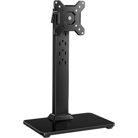 Small TV Stand & Monitor Mount for 13-34 Inch Screens, Universal Table Top Base & Desk Riser with Swivel, Tilt, 360 Rotation and 5 Height Settings, Holds 44 lbs, Max VESA 100x100mm, PGTVS29