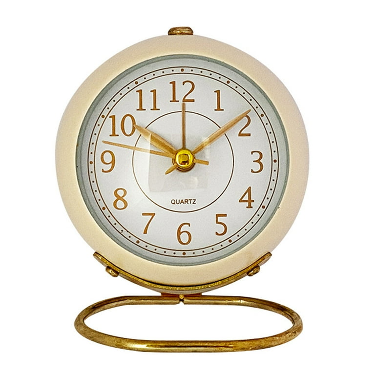 Small Table Clocks, Classic Tabletop Kids Room Analog Alarm Clock 