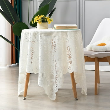 Small Table Cloth Nightstand Cover Fabric Tablecloth Lace Cocktail Table Shabby Chic Embroidered TableCover for Outdoor Round Coffee|Bedside|Decoration|Refrigerator and TV Dustproof