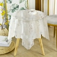thumbnail image 1 of Small Table Cloth Nightstand Cover Fabric Tablecloth Lace Cocktail Table Shabby Chic Embroidered TableCover for Outdoor Round Coffee|Bedside|Decoration|Refrigerator and TV Dustproof, 1 of 6