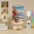Small Table Lamp Dimmable Bedside Lamp with 16 Color Remote LED Bulb ...