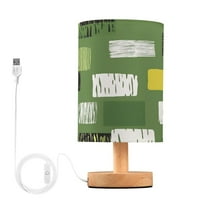 Small Table Lamp LED Bedside Nightstand Lamps with Fabric Shade Decor Desk Lamp for Living Room Bedroom Office Abstract Squares