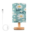 thumbnail image 1 of Small Table Lamp LED Bedside Nightstand Lamps with Fabric Shade Decor Desk Lamp for Living Room Bedroom Office Cute Adorable Daisies and Leaves, 1 of 7