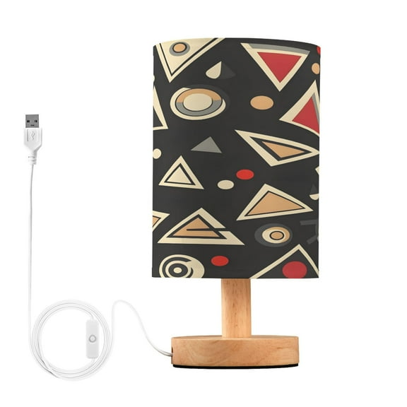 Small Table Lamp LED Bedside Nightstand Lamps with Fabric Shade Decor Desk Lamp for Living Room Bedroom Office Irregular Triangle Circle