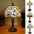 thumbnail image 1 of Small Table Lamp for Bedroom - Eye-Caring Bedside Stained Glass Lamp Study with Soft Light for Living Room Wedding Festive Home Decor Gift (14.2"H), 1 of 9