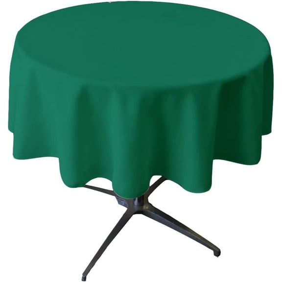 Small Tablecloth Polyester Round 45 Inch by CintBllTer (Teal)