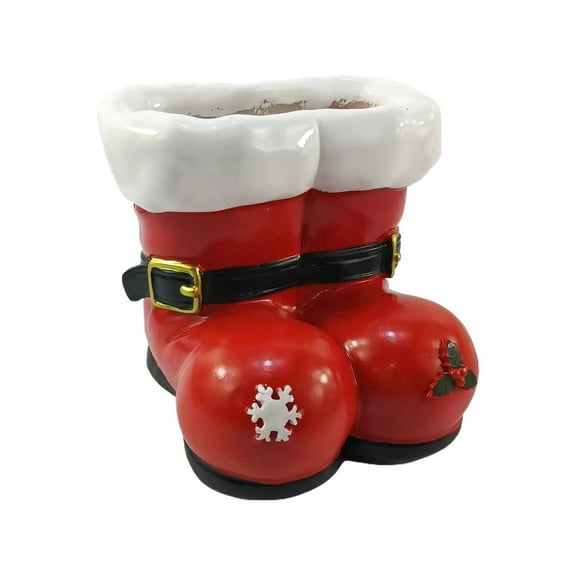 Small Tabletop Christmas Tree Christmas Table Decoration in Ceramic Santa Claus Boost,Mini Desk Potted Artificial Christmas Tree Plant with Christmas Ball Pine Cone, Holiday Centerpiece, Red