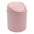 thumbnail image 1 of Small Tabletop Can with Swing Lid â Mini Round Waste Basket for Office Desk, Bathroom Counter, or Bedroom Nightstand â Covered Garbage Bin, 1 of 6