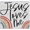 thumbnail image 1 of Small Talk Square-Jesus Loves Me (5.25 x 5.25), 1 of 1