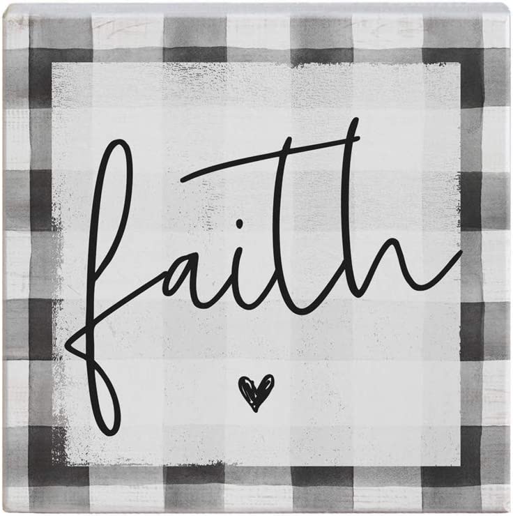 Small Talk Squares, Faith - Rustic Wooden Sign 8x8 inch - Walmart.com