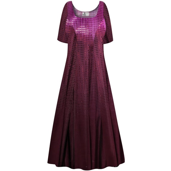 Small Tall Womens Dress Burgundy Mirror Reflection Designer Print Short Sleeve Square Neck Princess Cut