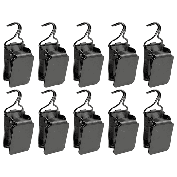 Small Tapestry Hangers 10 Pcs Modern Black Small Clips for Rugs and Paintings by Wise Linkers