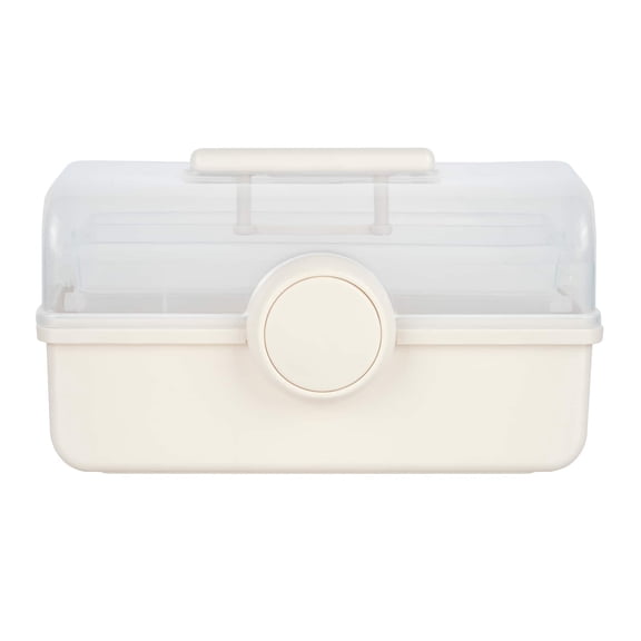 Small Taupe Storage Box by Artist's Loft - Plastic Organizer Container with Handle  Ideal for Art - Craft - and Office Supply Storage - 12 Pack