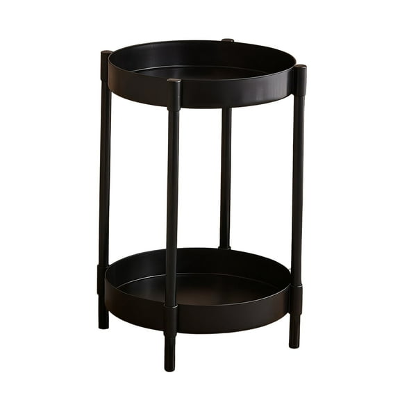 A Small Tea Table Iron Sofa Side Table High Strength Plastic Small Corner Table Modern Concise Living Room Bedroom Small Round Table 20 X 13 Inch Black A