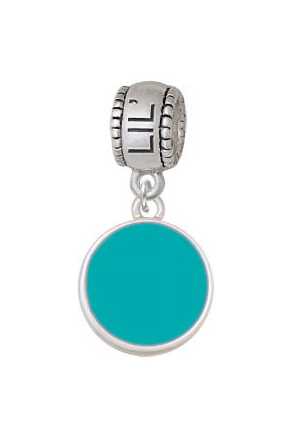 Small Teal Enamel Disc - Lil Sister Charm Bead