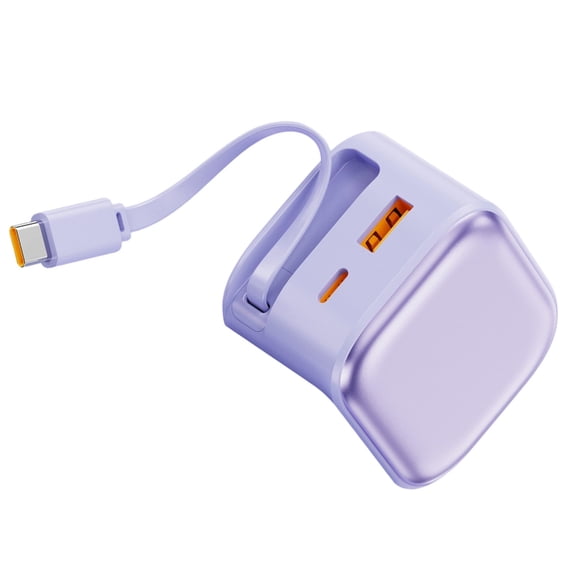 Small Technology Charges 35W Double USB Port Integrated Retractable Cord Suitabe for Multiple Devices Fast Charges