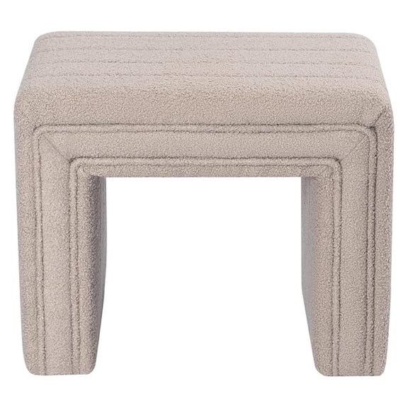 Small Teddy Fleece Ottoman Foot Rest, Foot Stools Vanity Ottoman for Living Room,