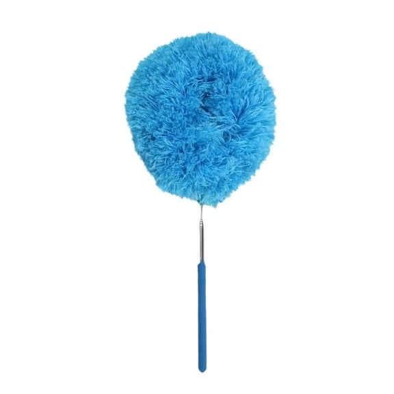 Small Telescoping Ceiling Fan Duster with Slanted Microfiber Head Static Charge for Dust Capture Extends for High Reach Cleaning of Blades Lights and Corners Blue Color