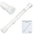 thumbnail image 1 of XUXRUS Small Tension Rods Spring Iron PVC Adjustable 16-28 inch for Windows, Closet, Curtain, Doorway, White, 1 of 7