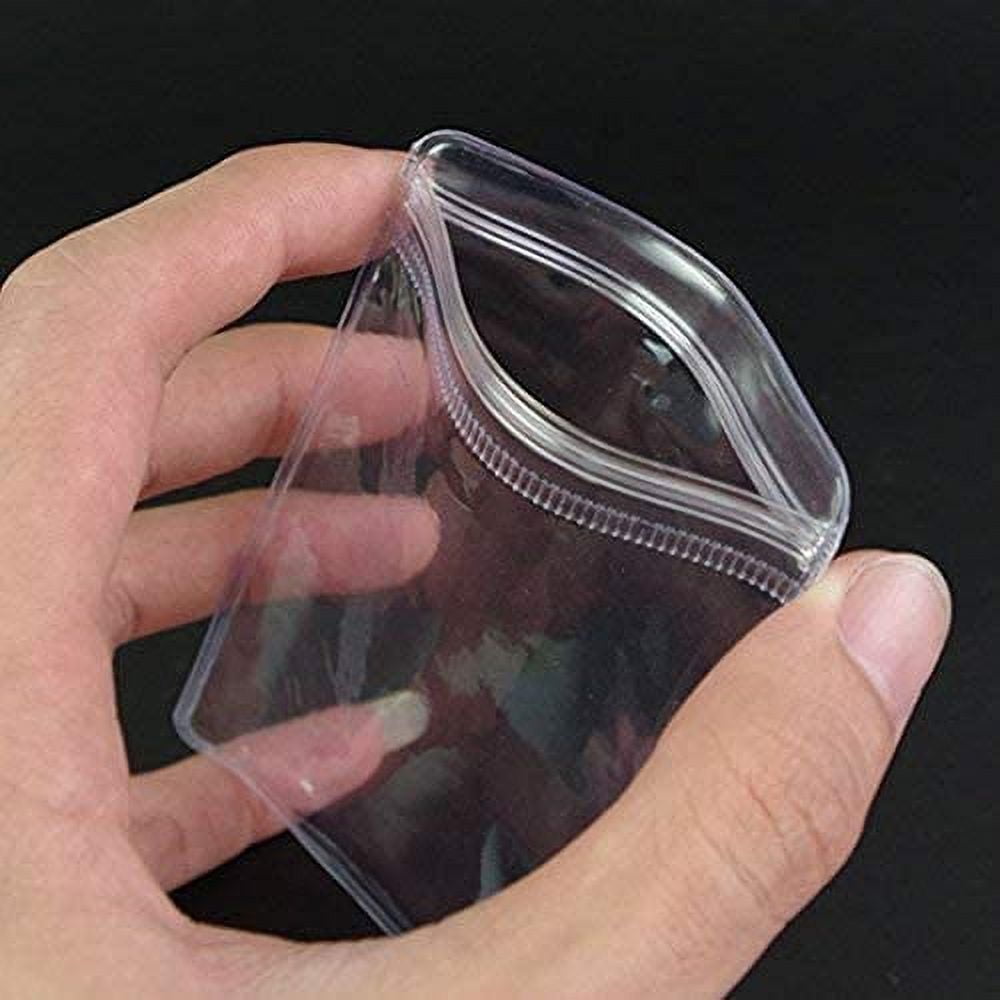 100pcs Clear Ziplock Bags, Resealable Sample Bags, Small Plastic Bag with Hanging Hole, Reusable Zip Pouches for Sample Packaging, Retail, Food and